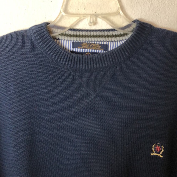 90's Tommy Hilfiger Vintage Dark Navy Y2k Sweater L - Picture 3 of 5